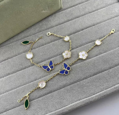 2026 New Arrival LUCKY SPRING CLOVER 5 MOTIF BRACELET&NECKLACE&RING SET