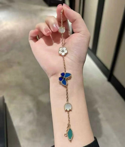 2026 New Arrival LUCKY SPRING CLOVER 5 MOTIF BRACELET&NECKLACE&RING SET