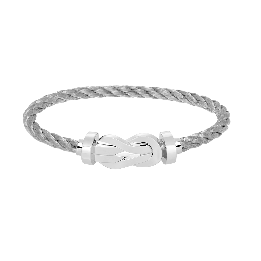 LUXEIFY CHANCE LARGE 8 FIGURE BUCKLE NO DIAMOND BRACELET SILVER