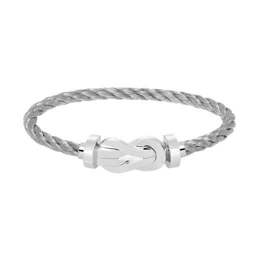 LUXEIFY CHANCE LARGE 8 FIGURE BUCKLE NO DIAMOND BRACELET SILVER