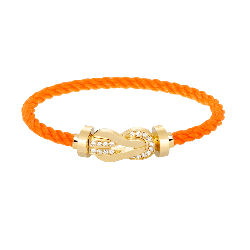 LUXEIFY CHANCE LARGE 8 FIGURE BUCKLE HALF DIAMOND BRACELET GOLD