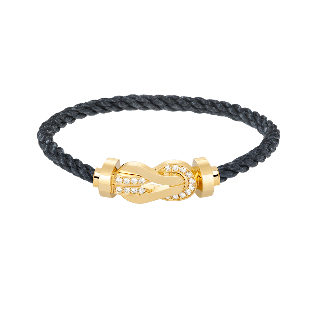 LUXEIFY CHANCE LARGE 8 FIGURE BUCKLE HALF DIAMOND BRACELET GOLD