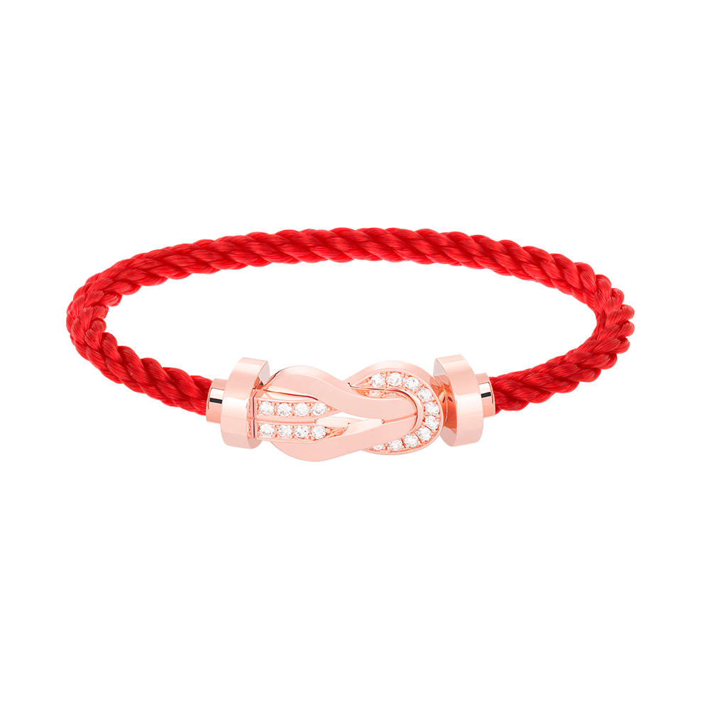 LUXEIFY CHANCE LARGE 8 FIGURE BUCKLE HALF DIAMOND BRACELET ROSE GOLD