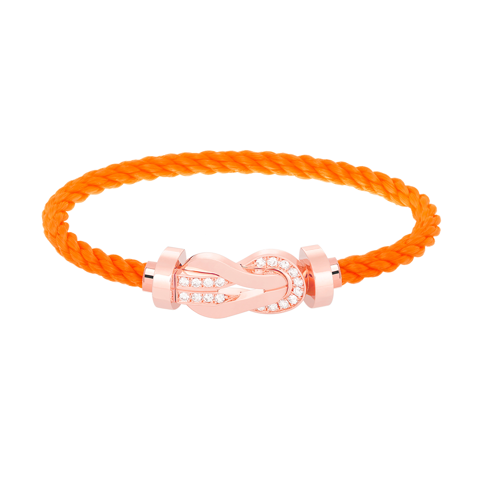 LUXEIFY CHANCE LARGE 8 FIGURE BUCKLE HALF DIAMOND BRACELET ROSE GOLD
