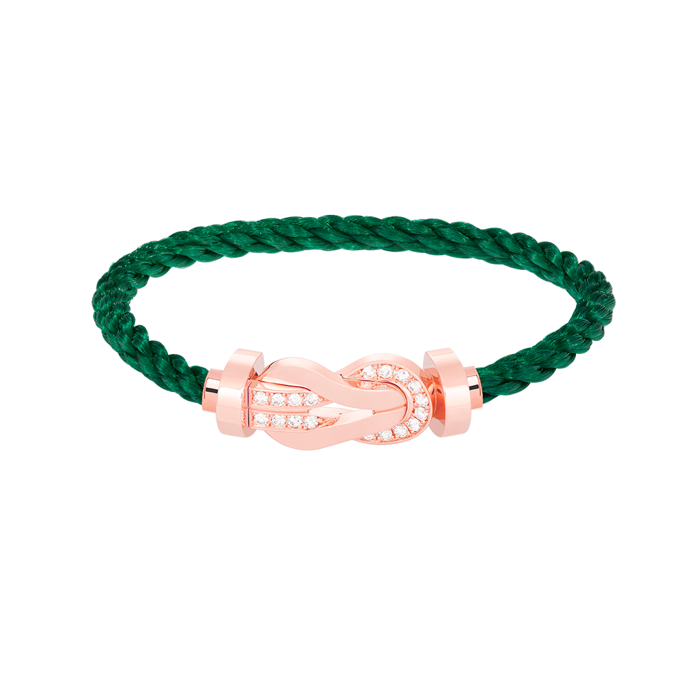 LUXEIFY CHANCE LARGE 8 FIGURE BUCKLE HALF DIAMOND BRACELET ROSE GOLD