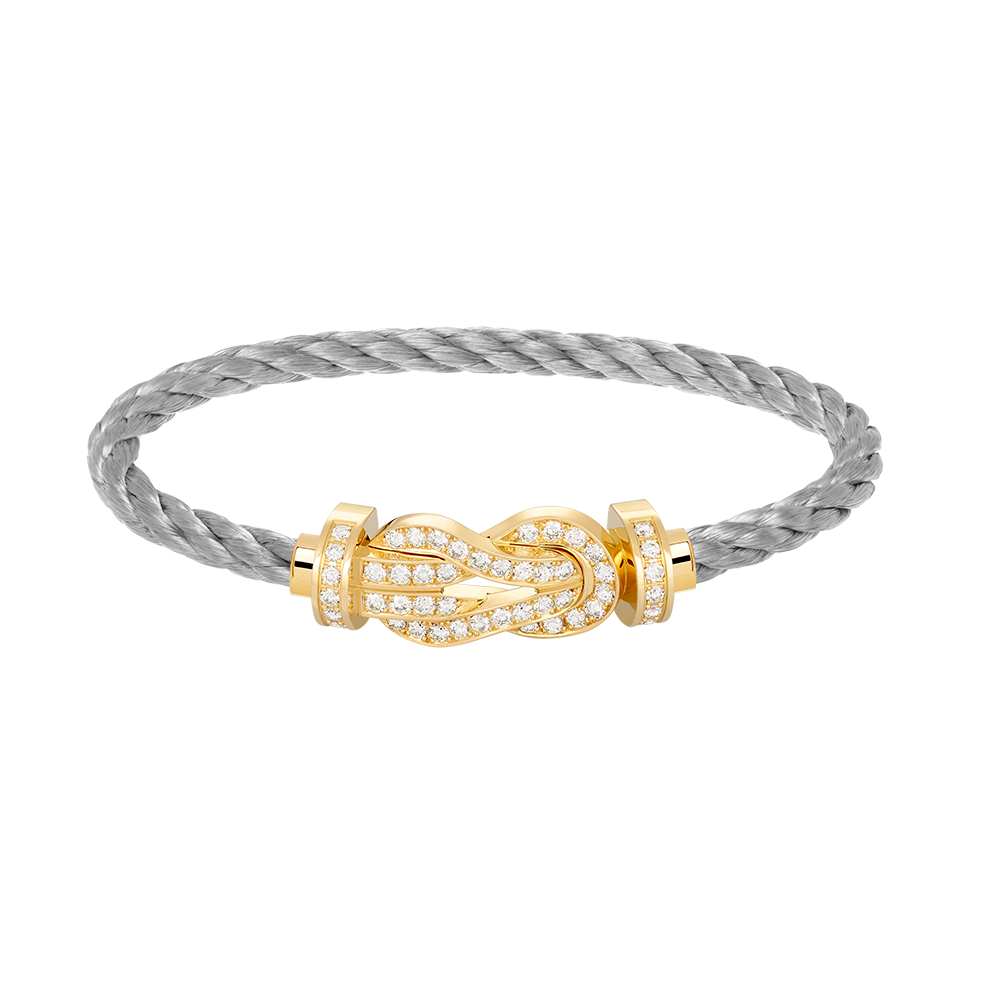 LUXEIFY CHANCE LARGE 8 FIGURE BUCKLE FULLDIAMOND BRACELET GOLD