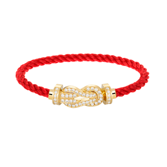 LUXEIFY CHANCE LARGE 8 FIGURE BUCKLE FULLDIAMOND BRACELET GOLD