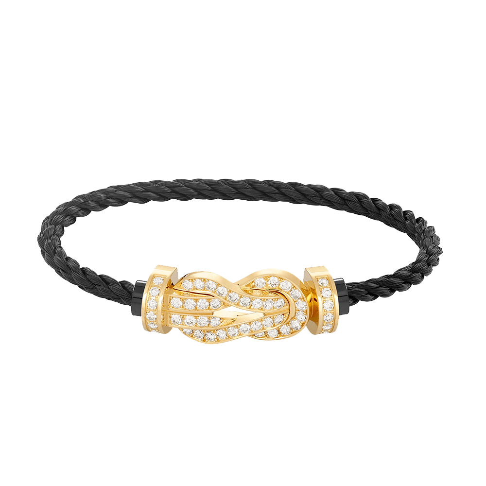 LUXEIFY CHANCE LARGE 8 FIGURE BUCKLE FULLDIAMOND BRACELET GOLD