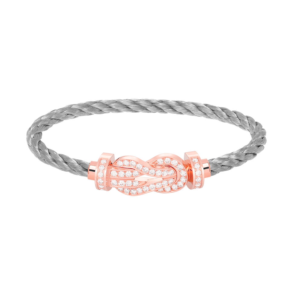 LUXEIFY CHANCE LARGE 8 FIGURE BUCKLE FULL DIAMOND BRACELET ROSE GOLD