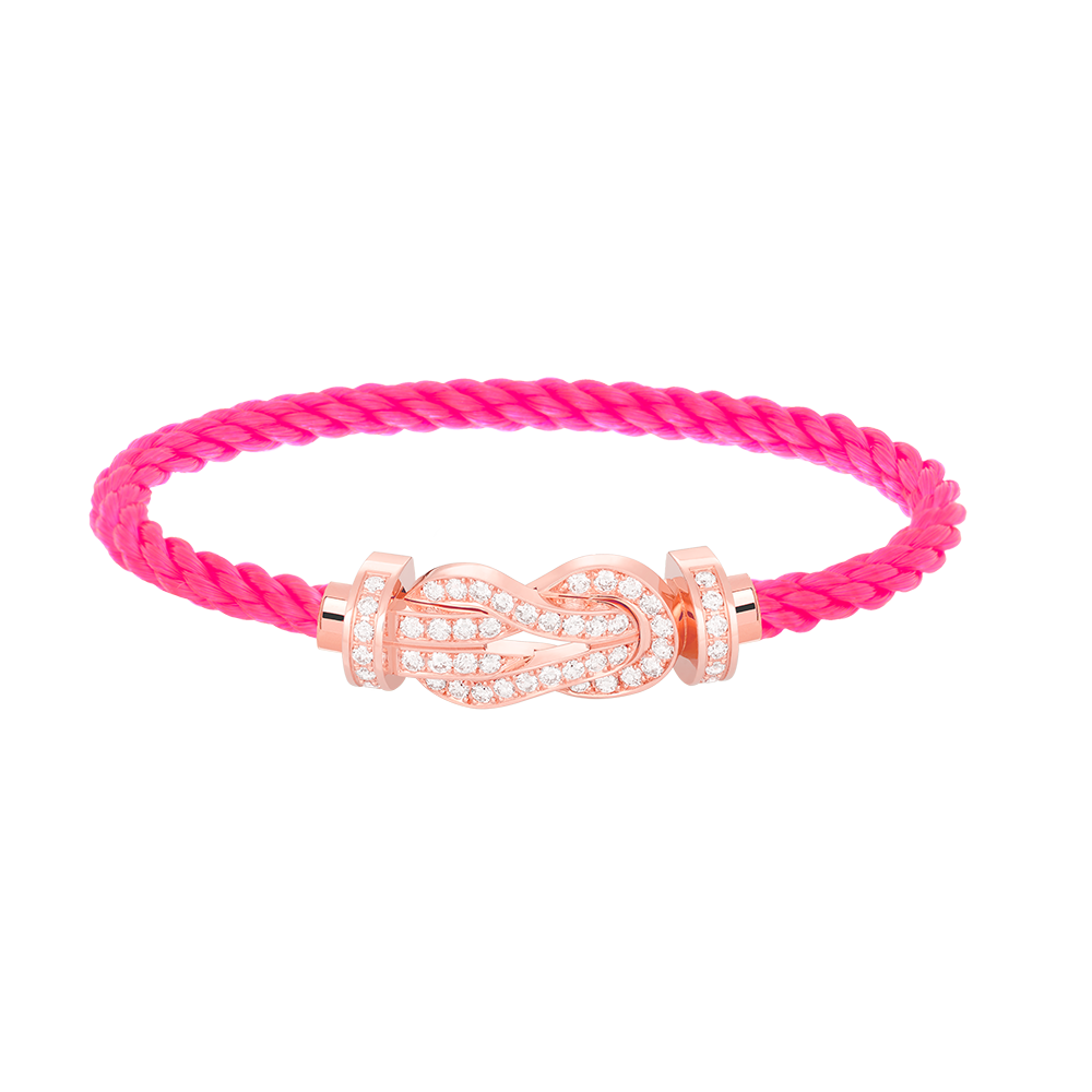 LUXEIFY CHANCE LARGE 8 FIGURE BUCKLE FULL DIAMOND BRACELET ROSE GOLD