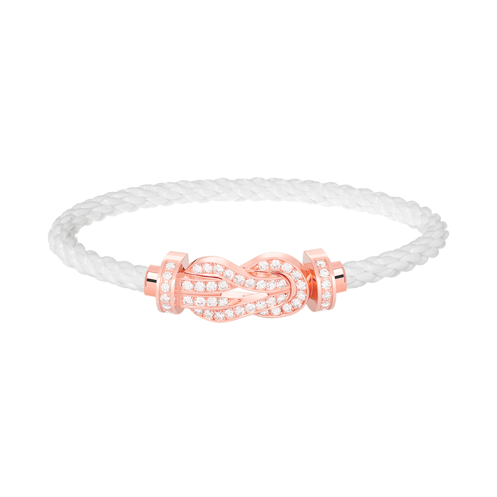 LUXEIFY CHANCE LARGE 8 FIGURE BUCKLE FULL DIAMOND BRACELET ROSE GOLD