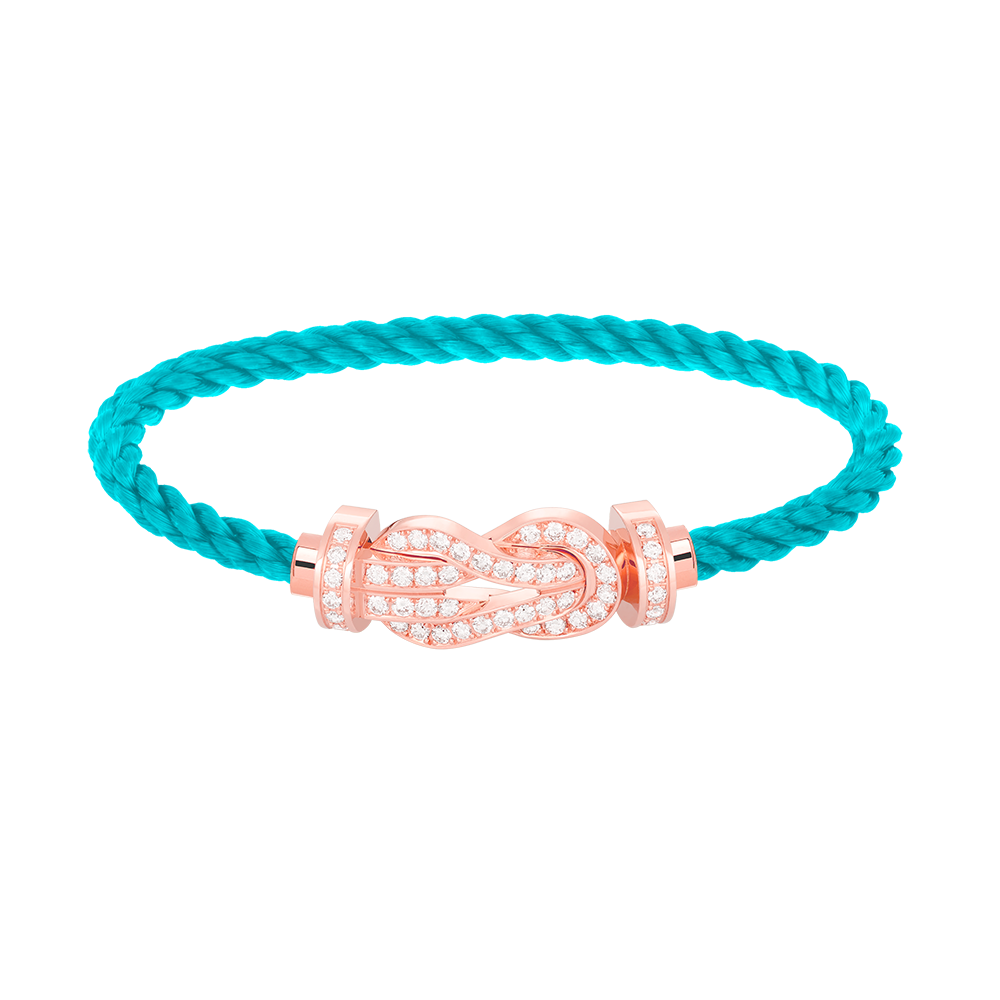 LUXEIFY CHANCE LARGE 8 FIGURE BUCKLE FULL DIAMOND BRACELET ROSE GOLD
