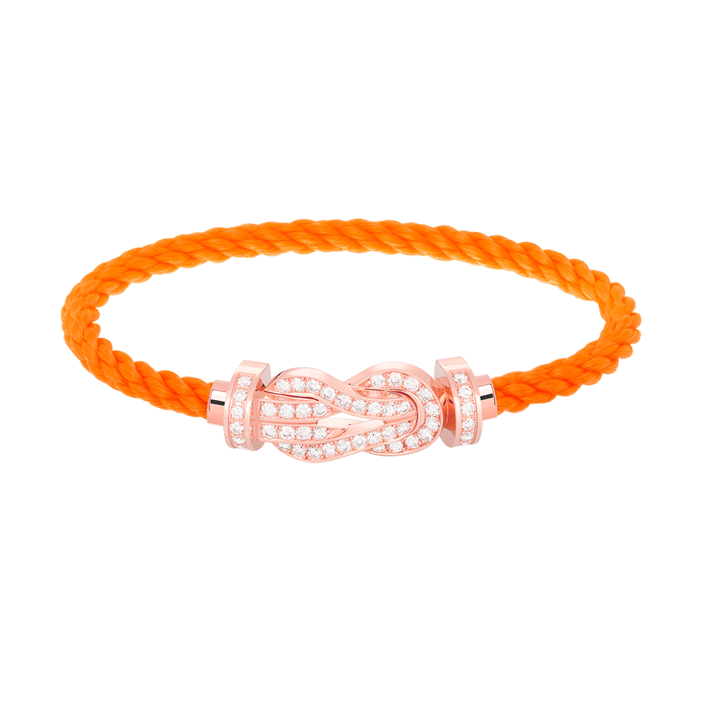 LUXEIFY CHANCE LARGE 8 FIGURE BUCKLE FULL DIAMOND BRACELET ROSE GOLD