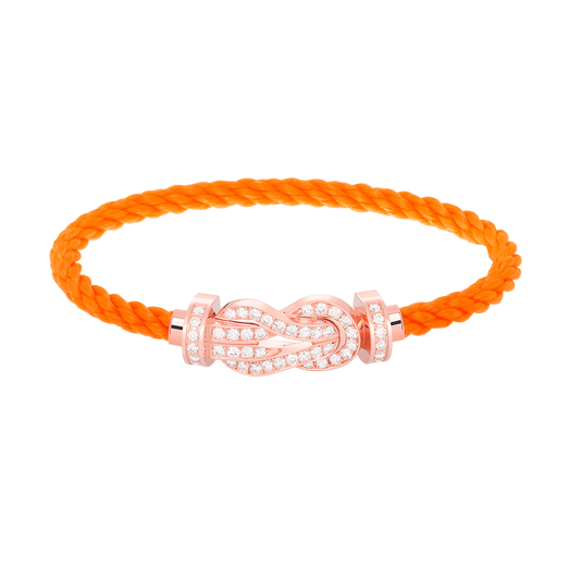 LUXEIFY CHANCE LARGE 8 FIGURE BUCKLE FULL DIAMOND BRACELET ROSE GOLD
