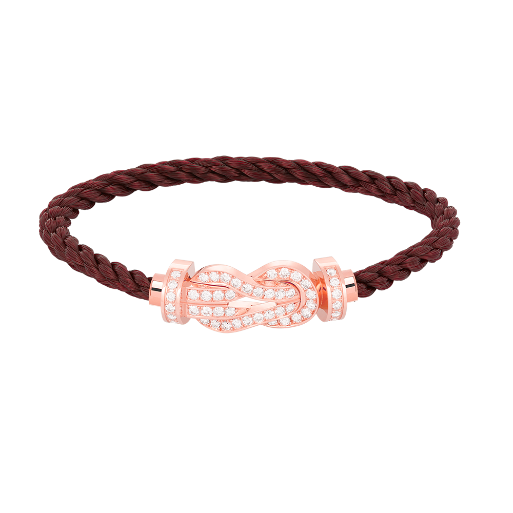 LUXEIFY CHANCE LARGE 8 FIGURE BUCKLE FULL DIAMOND BRACELET ROSE GOLD