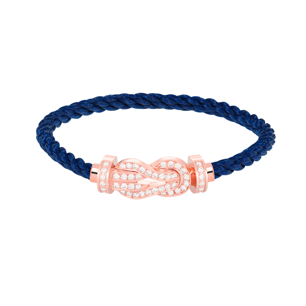 LUXEIFY CHANCE LARGE 8 FIGURE BUCKLE FULL DIAMOND BRACELET ROSE GOLD