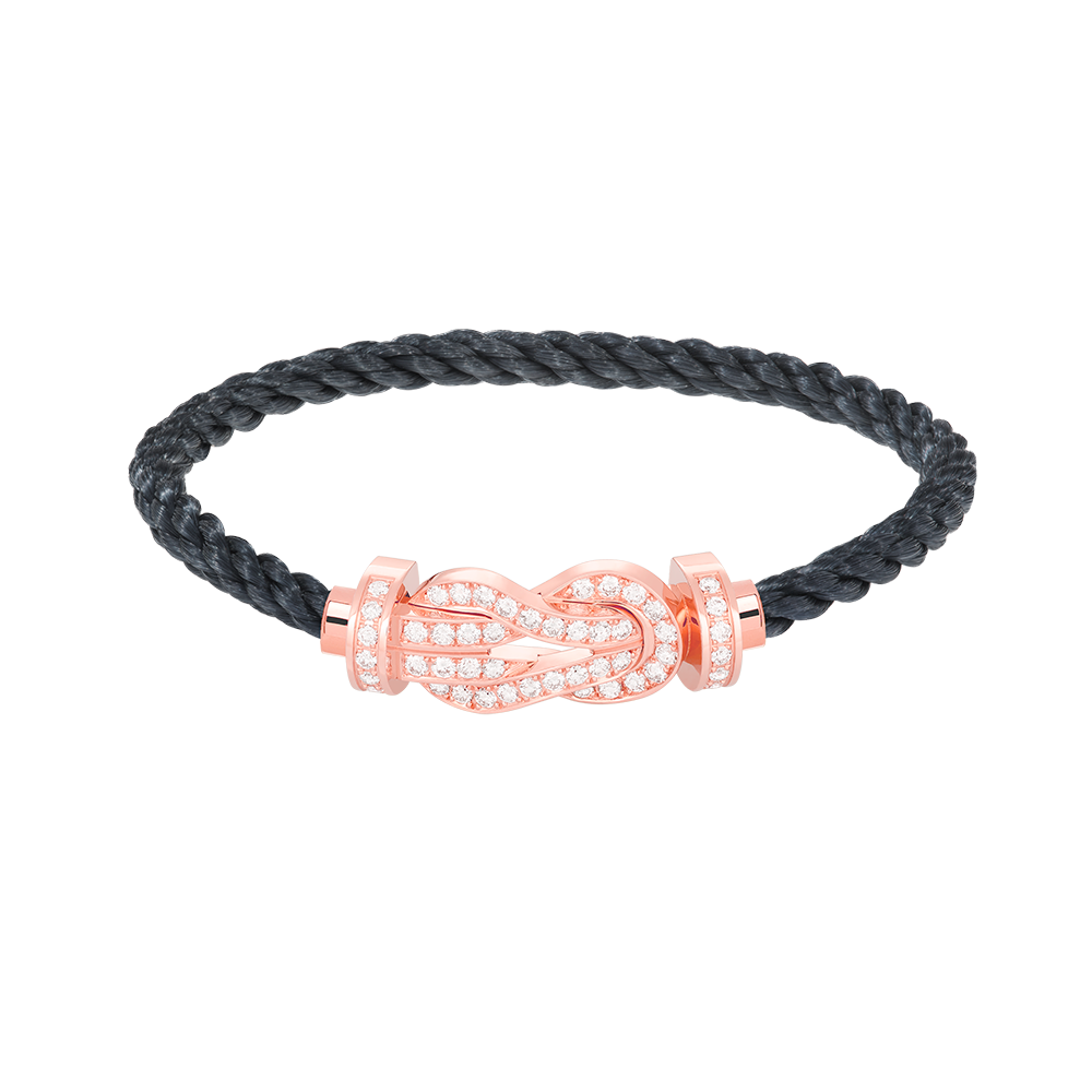 LUXEIFY CHANCE LARGE 8 FIGURE BUCKLE FULL DIAMOND BRACELET ROSE GOLD