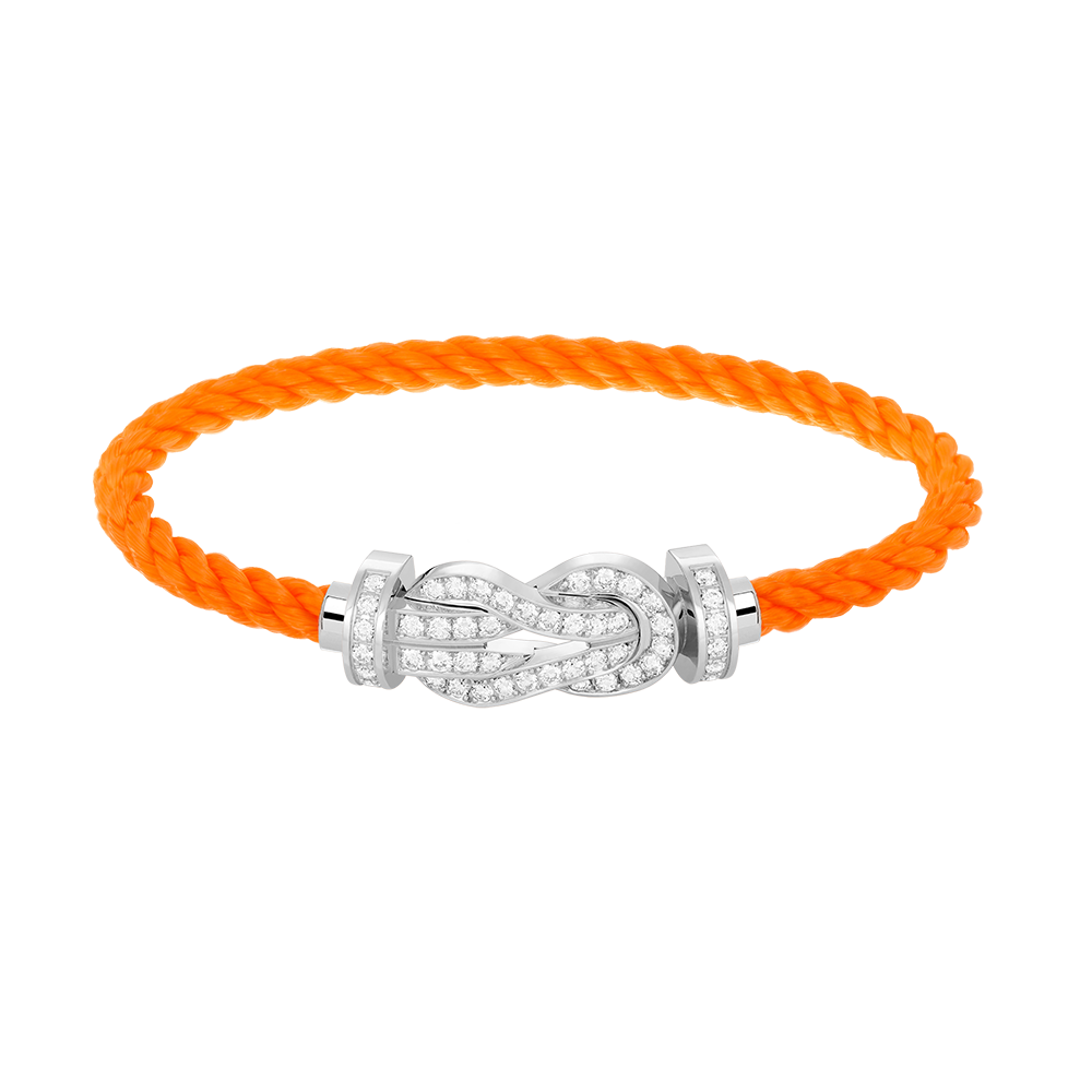 LUXEIFY CHANCE LARGE 8 FIGURE BUCKLE FULL DIAMOND BRACELET SILVER