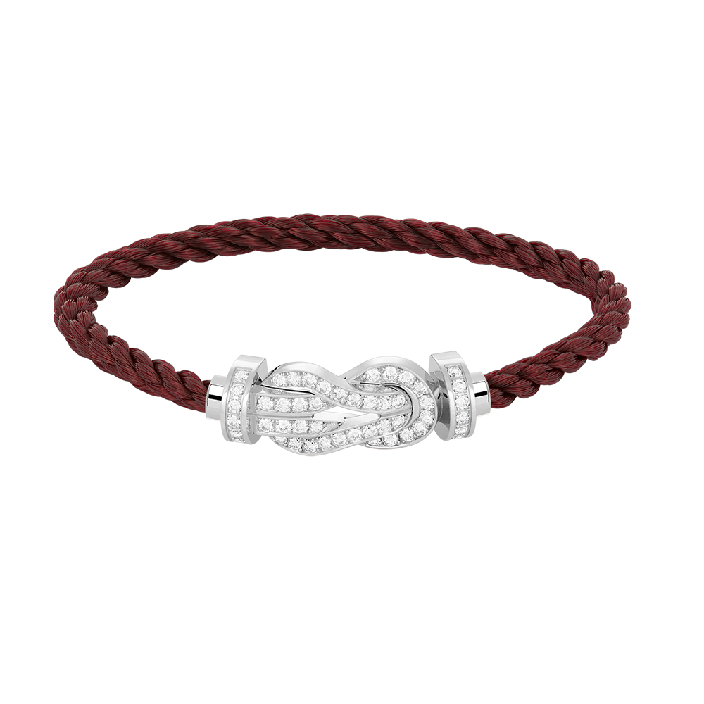 LUXEIFY CHANCE LARGE 8 FIGURE BUCKLE FULL DIAMOND BRACELET SILVER
