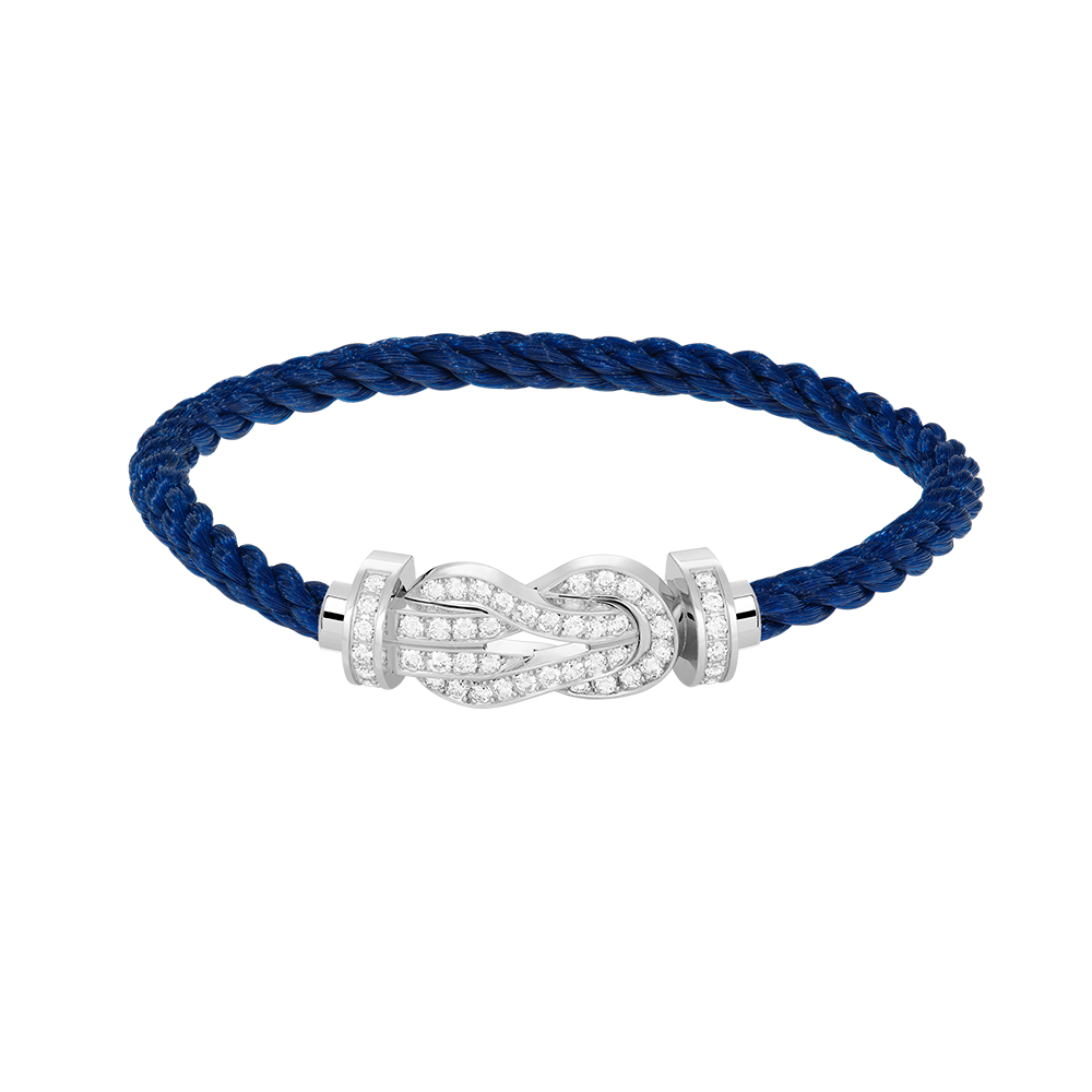 LUXEIFY CHANCE LARGE 8 FIGURE BUCKLE FULL DIAMOND BRACELET SILVER