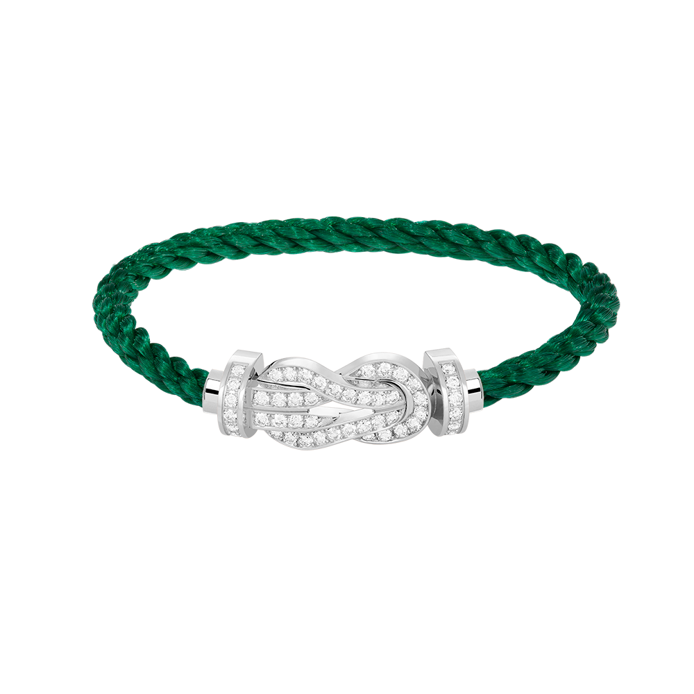 LUXEIFY CHANCE LARGE 8 FIGURE BUCKLE FULL DIAMOND BRACELET SILVER