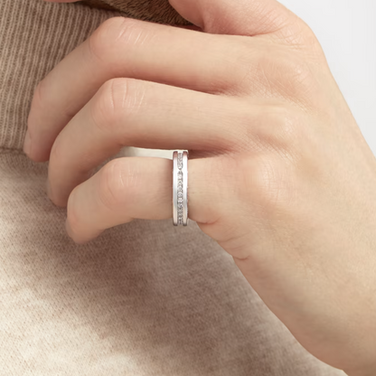 LUXEIFY ZERO 1 ONE-BAND PAVED DIAMONDS ON THE SPIRAL RING