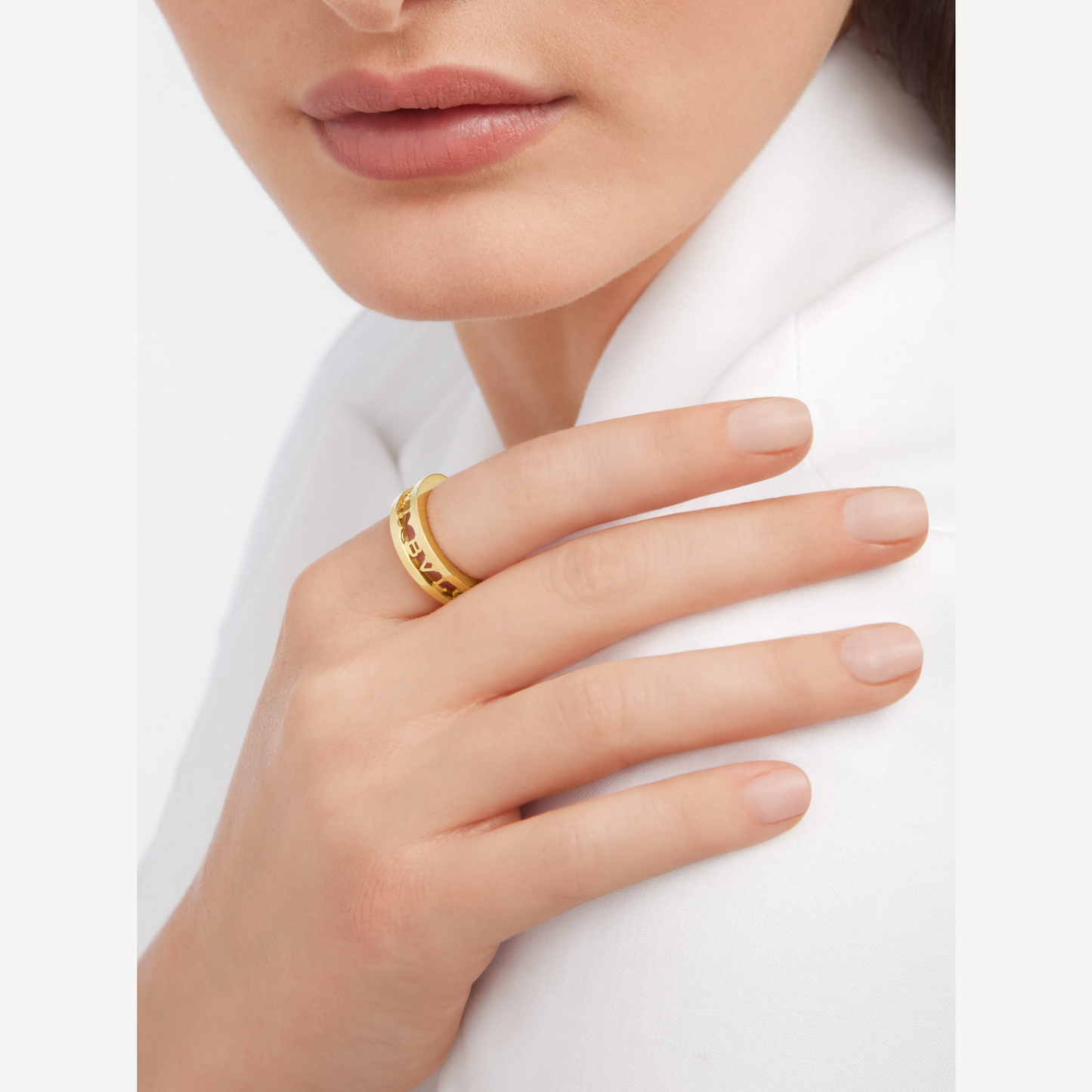 LUXEIFY ZERO 1 ONE-BAND WITH OPENWORK LOGO SPIRAL RING