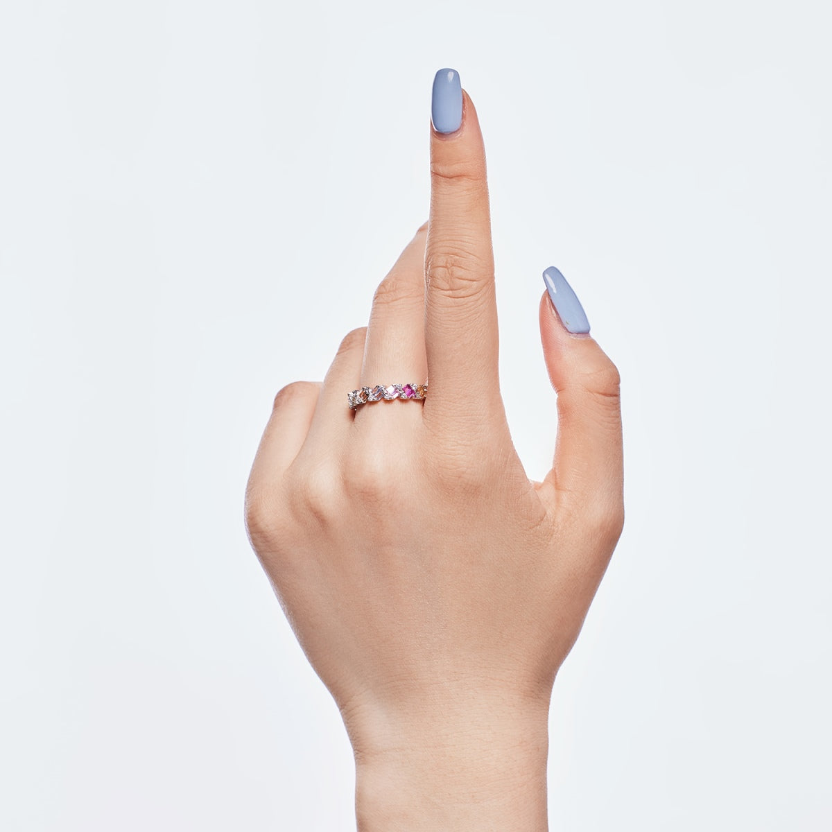 [CALIENTE] Anillo diario delicado y vibrante con corte esmeralda