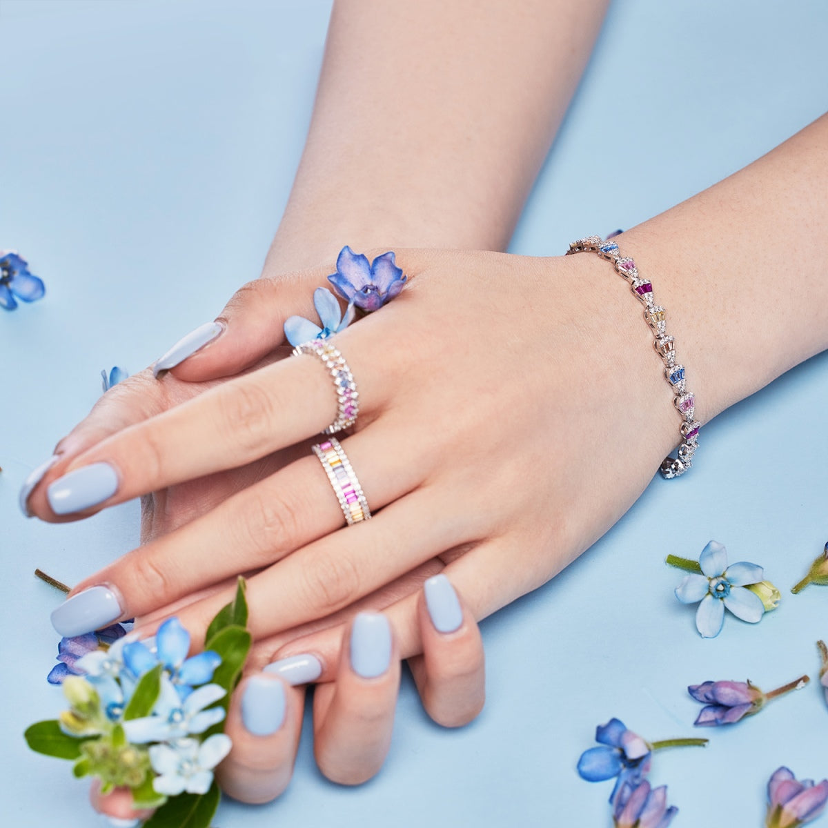 [HOT] Anillo diario delicado con corte esmeralda caleidoscópico
