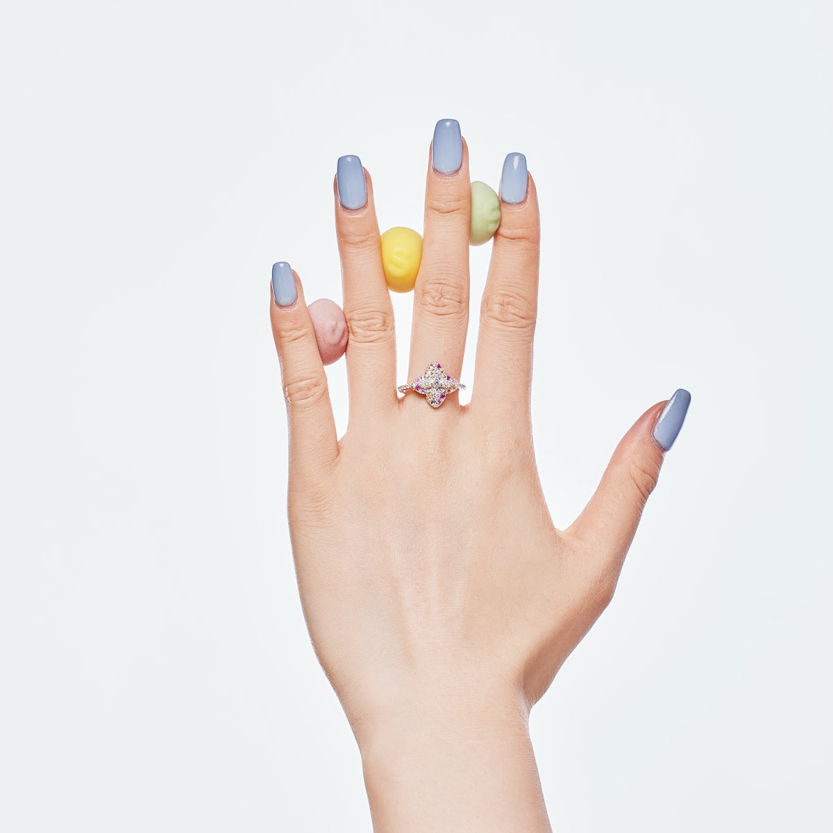 [CALIENTE] Anillo de banquete de lujo con forma de flor colorida