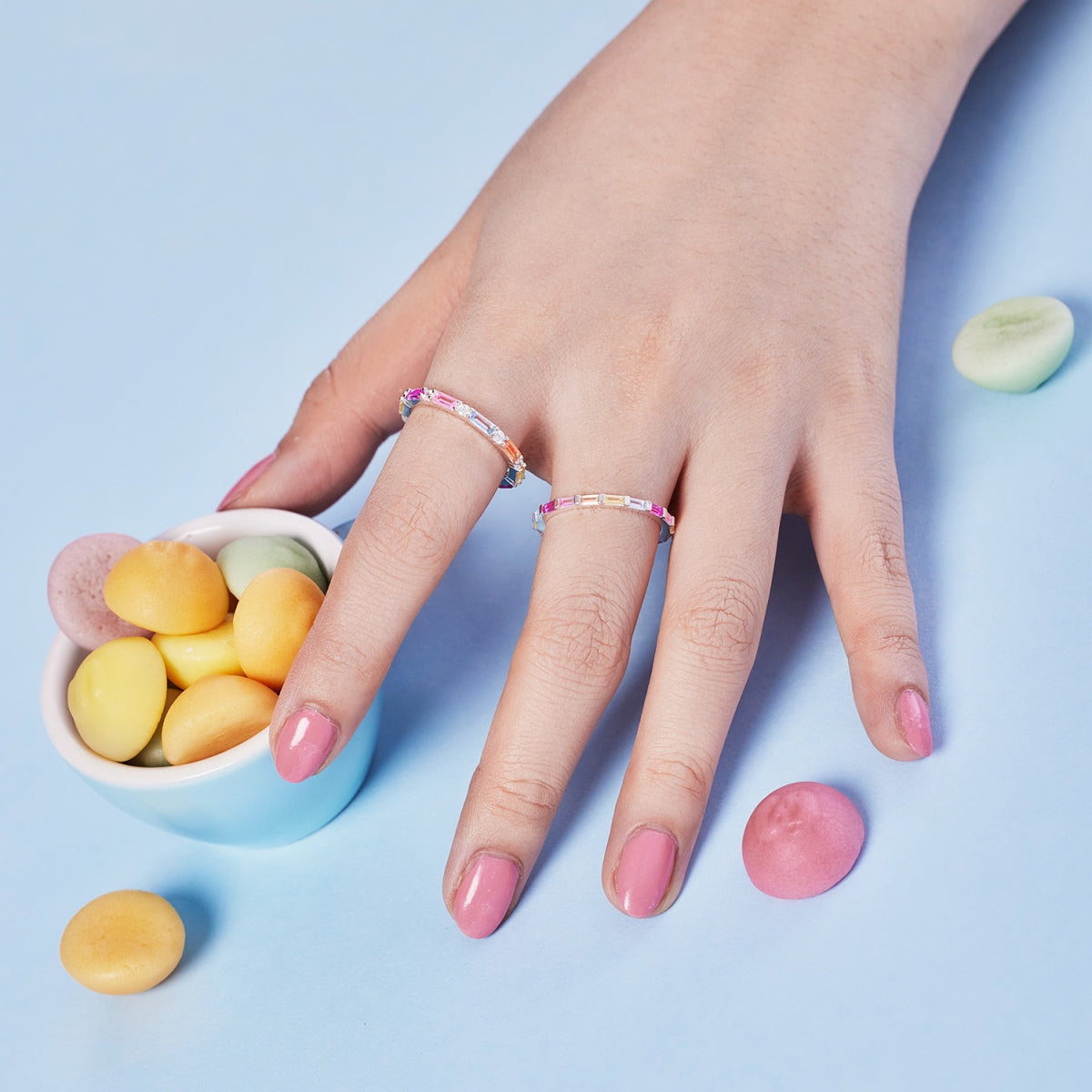[CALIENTE] Exquisito anillo diario con corte esmeralda multicolor