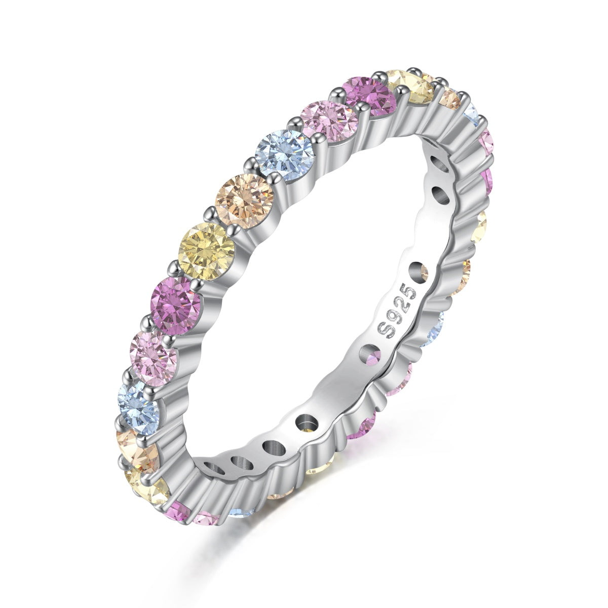 [CALIENTE] Elegante anillo diario de corte redondo vívido