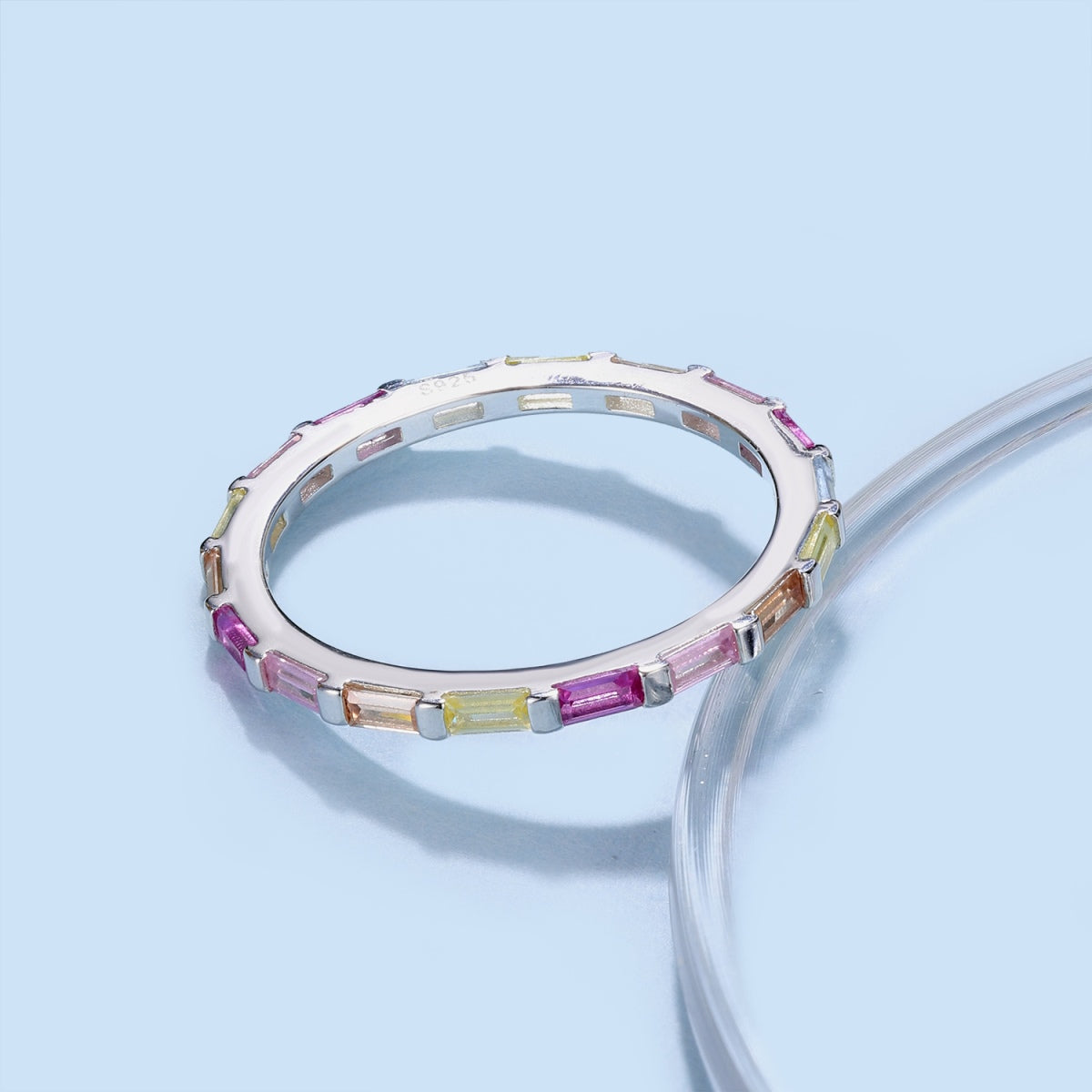 [CALIENTE] Exquisito anillo diario con corte esmeralda multicolor
