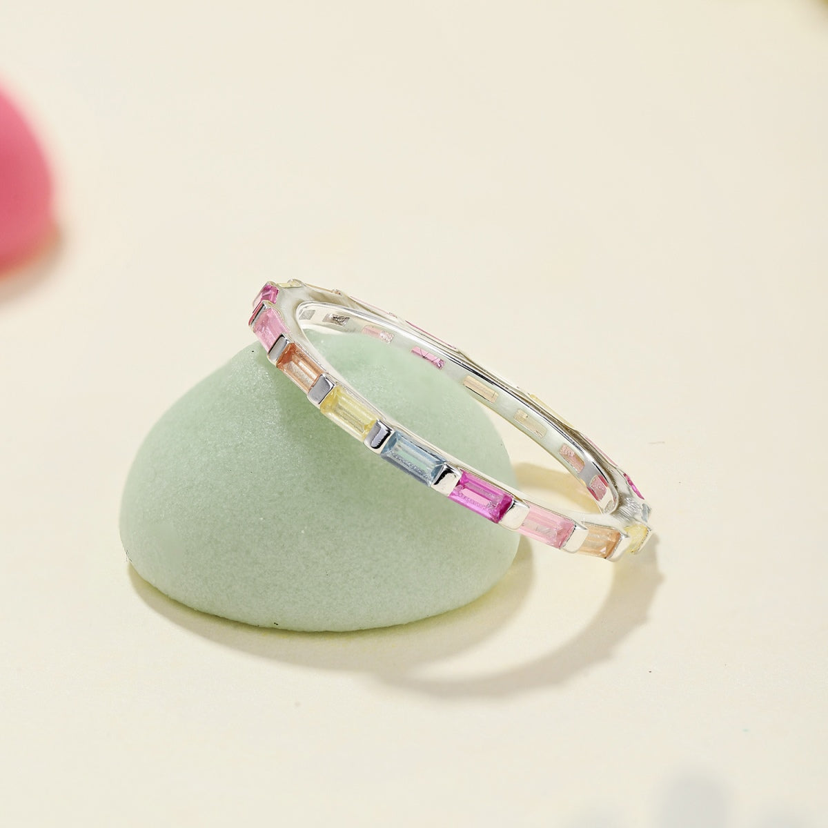 [CALIENTE] Exquisito anillo diario con corte esmeralda multicolor