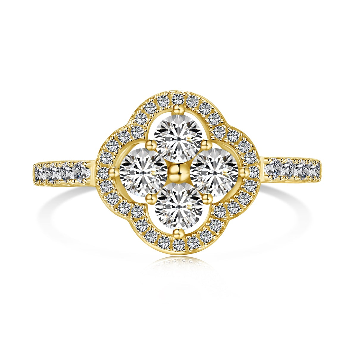 [HOT]Four Leaf Clover Flower Design Ring