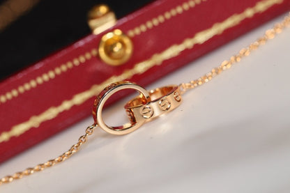 LUXEIFY LOVE NECKLACE PINK GOLD AND SILVER