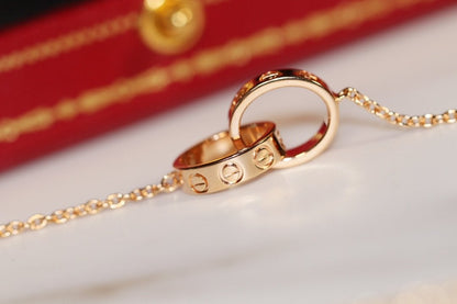 LUXEIFY LOVE NECKLACE PINK GOLD AND SILVER