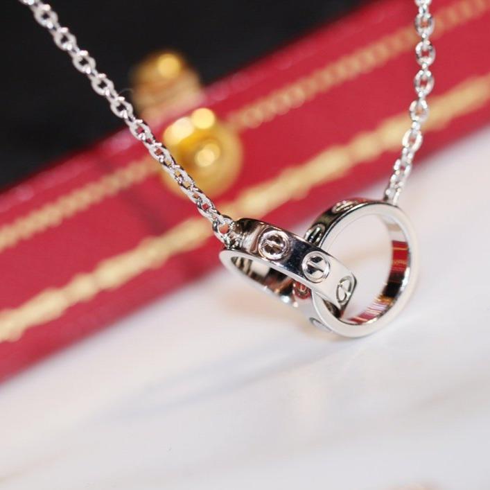 LUXEIFY LOVE NECKLACE PINK GOLD AND SILVER