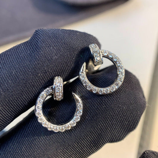 LUXEIFY JUSTE EARRINGS SILVER DIAMONDS