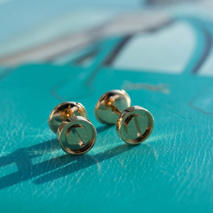 LUXEIFY LOVE EARRINGS PINK GOLD 10MM