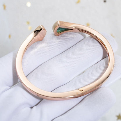 LUXEIFY DREAM BRACELET OPEN MALACHITE PINK GOLD