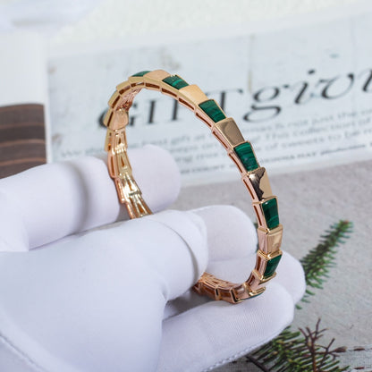 LUXEIFY SERPENTI BRACELET PINK GOLD MALACHITE