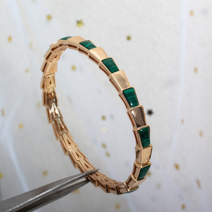 LUXEIFY SERPENTI BRACELET PINK GOLD MALACHITE