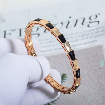 LUXEIFY SERPENTI BRACELET PINK GOLD ONYX