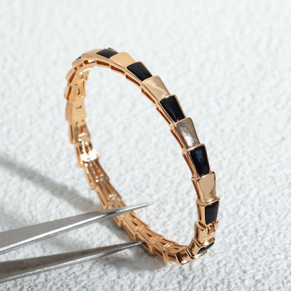 LUXEIFY SERPENTI BRACELET PINK GOLD ONYX