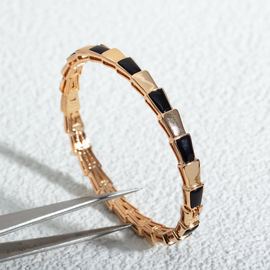 LUXEIFY SERPENTI BRACELET PINK GOLD ONYX