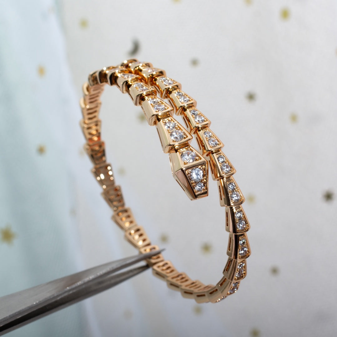 LUXEIFY SERPENTI BRACELET 6.8MM PINK GOLD DIAMOND