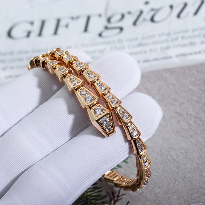 LUXEIFY SERPENTI BRACELET 6.8MM PINK GOLD DIAMOND