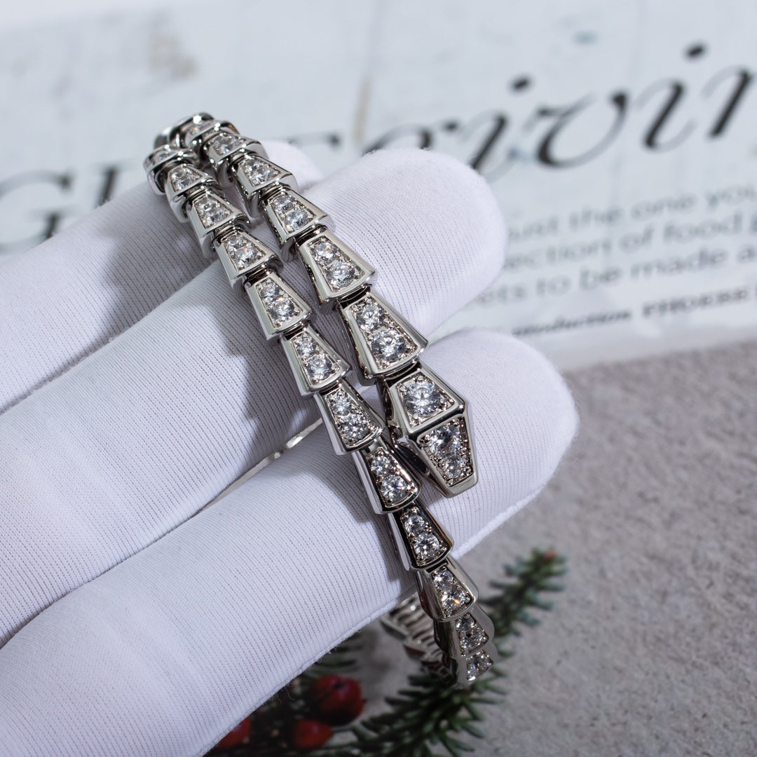 LUXEIFY SERPENTI BRACELET 6MM SILVER DIAMOND
