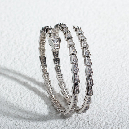 LUXEIFY SERPENTI BRACELET SILVER DIAMOND DOUBLE ROW